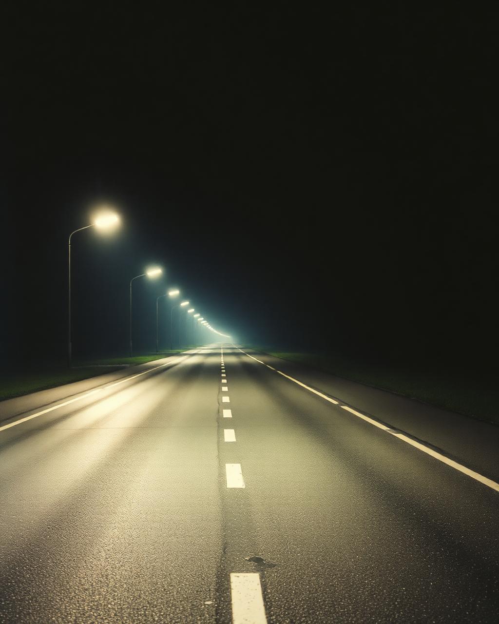 Asphalt — Wet pavement. Racing line. Empty night roads.